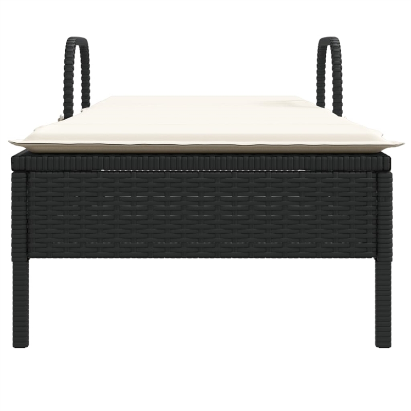 vidaXL PE Rattan Steel Standard Sun Lounger in Black