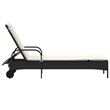 vidaXL PE Rattan Steel Standard Sun Lounger in Black
