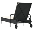 vidaXL PE Rattan Steel Standard Sun Lounger in Black