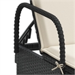 vidaXL PE Rattan Steel Standard Sun Lounger in Black