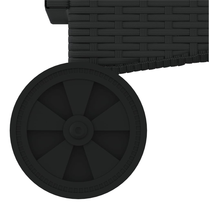 vidaXL PE Rattan Steel Standard Sun Lounger in Black