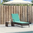 vidaXL PE Rattan Standard Sun Lounger w/ Armrests in Black