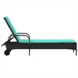vidaXL PE Rattan Standard Sun Lounger w/ Armrests in Black