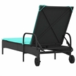 vidaXL PE Rattan Standard Sun Lounger w/ Armrests in Black