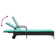 vidaXL PE Rattan Standard Sun Lounger w/ Armrests in Black