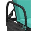 vidaXL PE Rattan Standard Sun Lounger w/ Armrests in Black