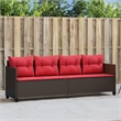 vidaXL PE Rattan Steel Polyester Sun Lounger in Brown