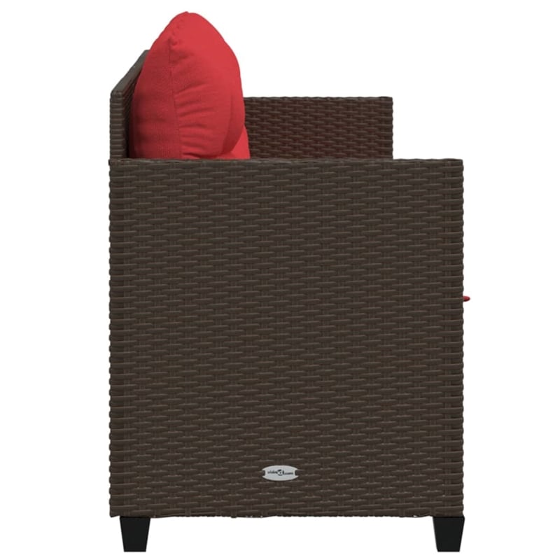 vidaXL PE Rattan Steel Polyester Sun Lounger in Brown