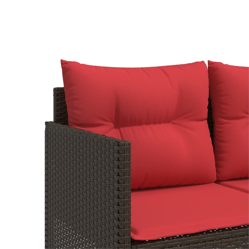 vidaXL PE Rattan Steel Polyester Sun Lounger in Brown