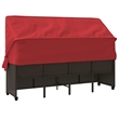 vidaXL PE Rattan Large Sun Lounger w/ Covers in Brown