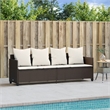 vidaXL PE Rattan Sun Lounger in Brown