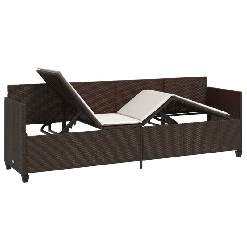 vidaXL PE Rattan Sun Lounger in Brown