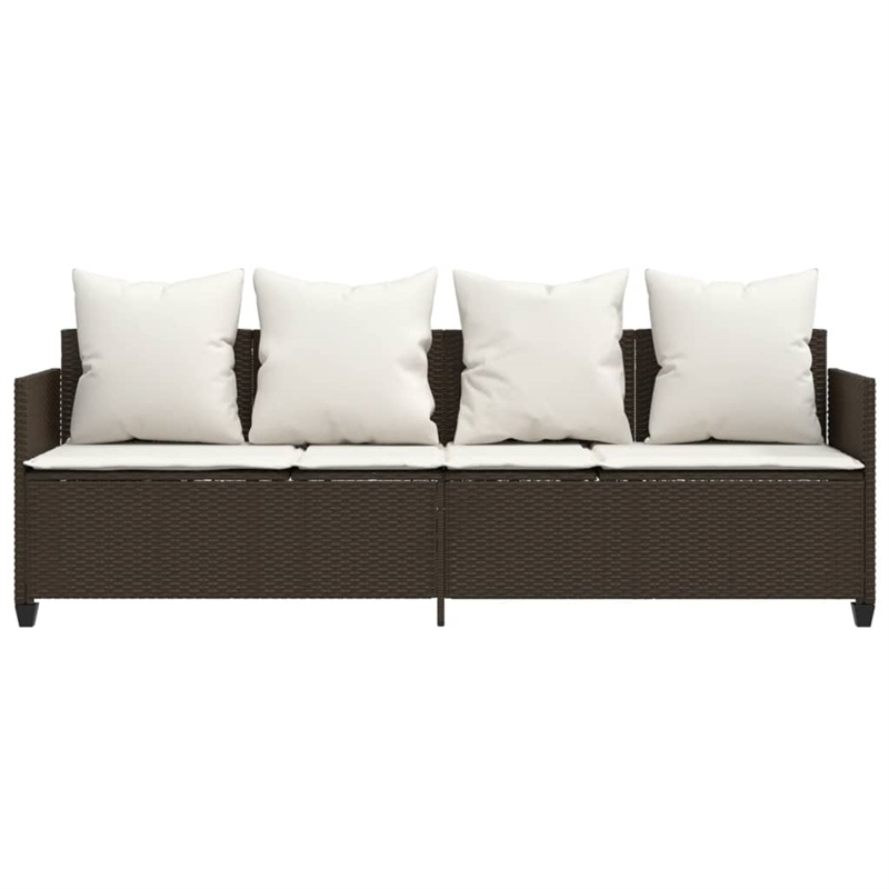 vidaXL PE Rattan Sun Lounger in Brown