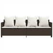 vidaXL PE Rattan Sun Lounger in Brown