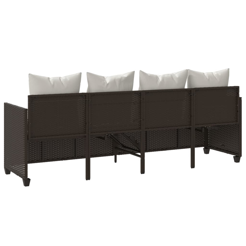 vidaXL PE Rattan Sun Lounger in Brown