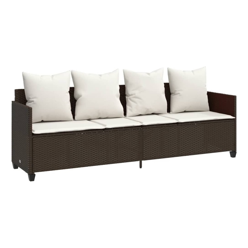 vidaXL PE Rattan Sun Lounger in Brown