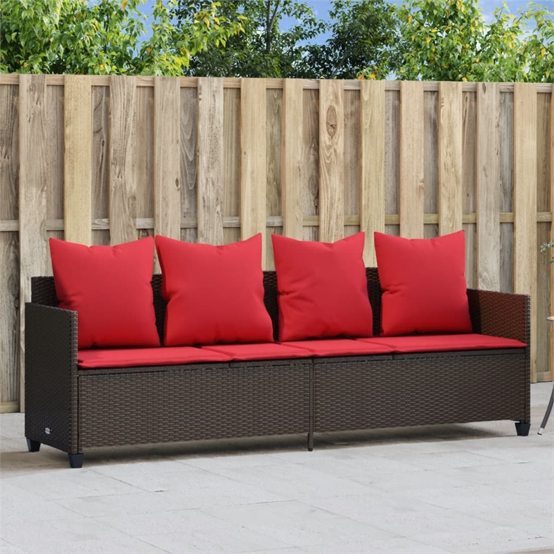 vidaXL Sun Lounger in Brown and Red