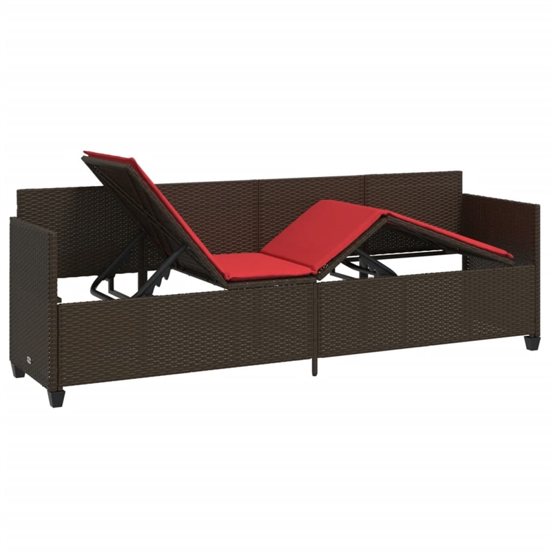 vidaXL Sun Lounger in Brown and Red