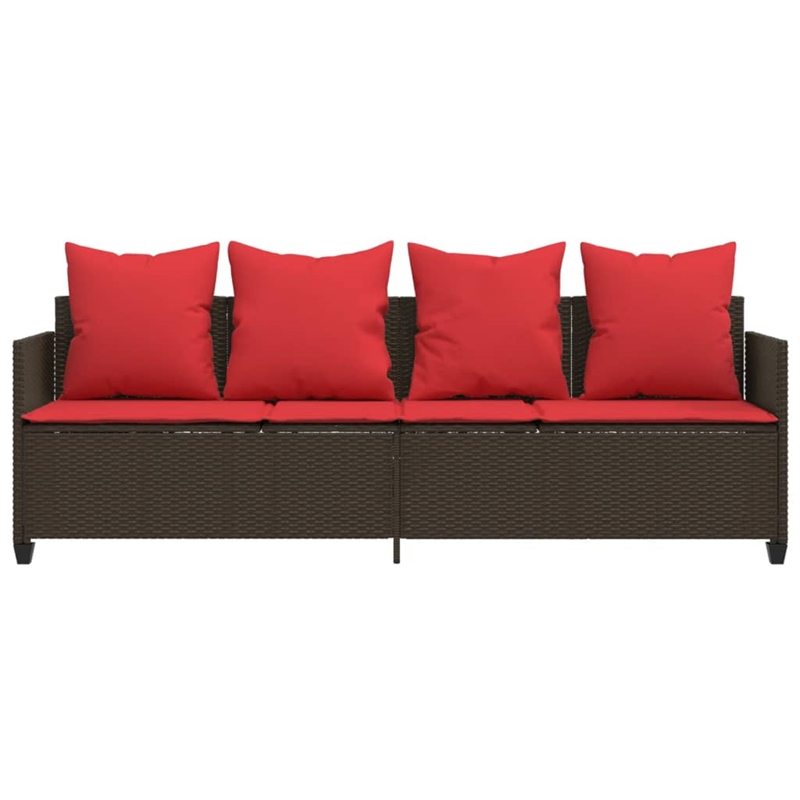 vidaXL Sun Lounger in Brown and Red
