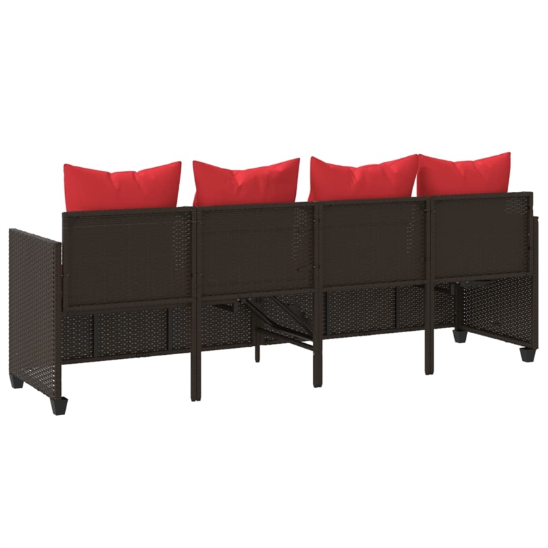 vidaXL Sun Lounger in Brown and Red