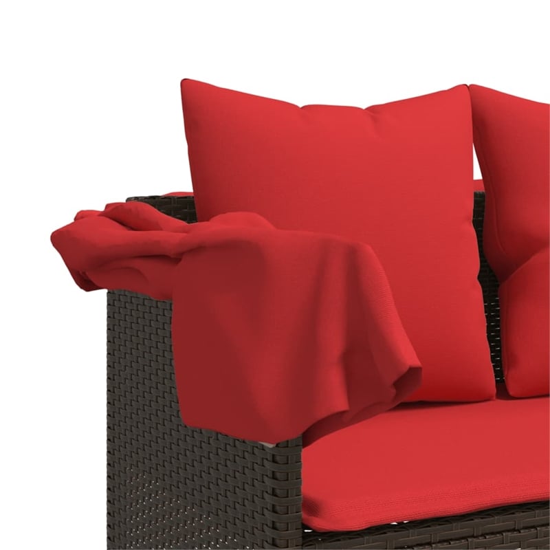 vidaXL Sun Lounger in Brown and Red