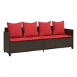 vidaXL Sun Lounger in Brown and Red