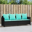 vidaXL Sun Lounger in Black and Turquoise