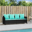 vidaXL Sun Lounger in Black and Turquoise