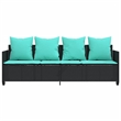vidaXL Sun Lounger in Black and Turquoise