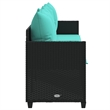 vidaXL Sun Lounger in Black and Turquoise