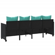 vidaXL Sun Lounger in Black and Turquoise