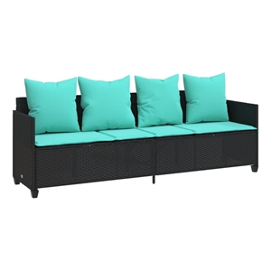 vidaXL Sun Lounger in Black and Turquoise
