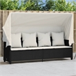 vidaXL Poly Rattan Sun Lounger in Black