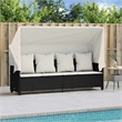 vidaXL Poly Rattan Sun Lounger in Black