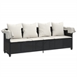 vidaXL Poly Rattan Sun Lounger in Black