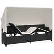 vidaXL Poly Rattan Sun Lounger in Black