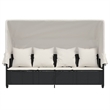 vidaXL Poly Rattan Sun Lounger in Black