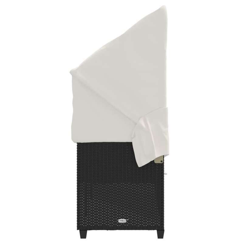 vidaXL Poly Rattan Sun Lounger in Black
