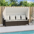 vidaXL PE Rattan Steel Sun Lounger in Brown