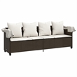 vidaXL PE Rattan Steel Sun Lounger in Brown