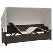 vidaXL PE Rattan Steel Sun Lounger in Brown