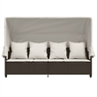 vidaXL PE Rattan Steel Sun Lounger in Brown