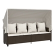 vidaXL PE Rattan Steel Sun Lounger in Brown