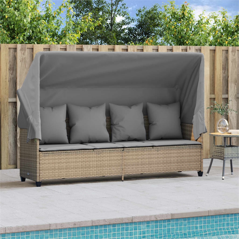 vidaXL Sun Lounger in Beige
