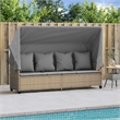 vidaXL Sun Lounger in Beige