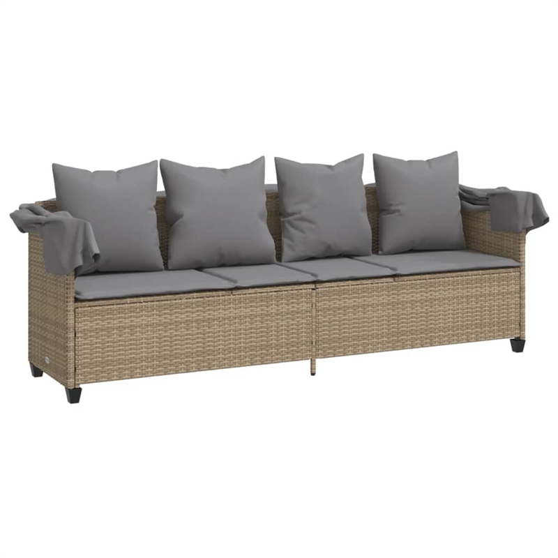 vidaXL Sun Lounger in Beige