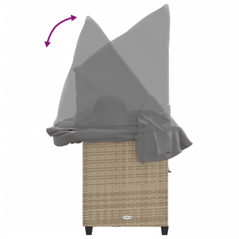 vidaXL Sun Lounger in Beige