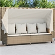 vidaXL Sun Lounger in Beige and Cream White
