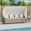 vidaXL Sun Lounger in Beige and Cream White
