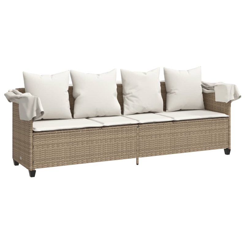 vidaXL Sun Lounger in Beige and Cream White